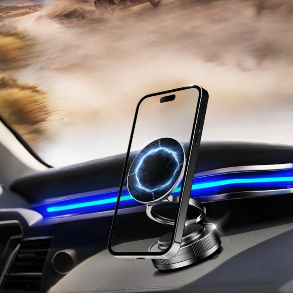 360 Degree Adjustable Magnetic Vacuum Phone Holder For Car Dashboard