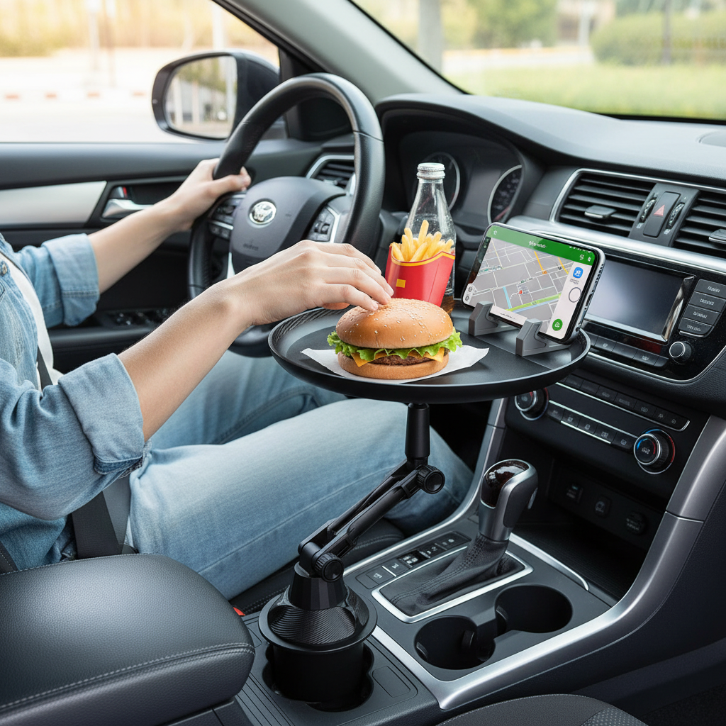 Car Swivel Tray Table with Phone Holder