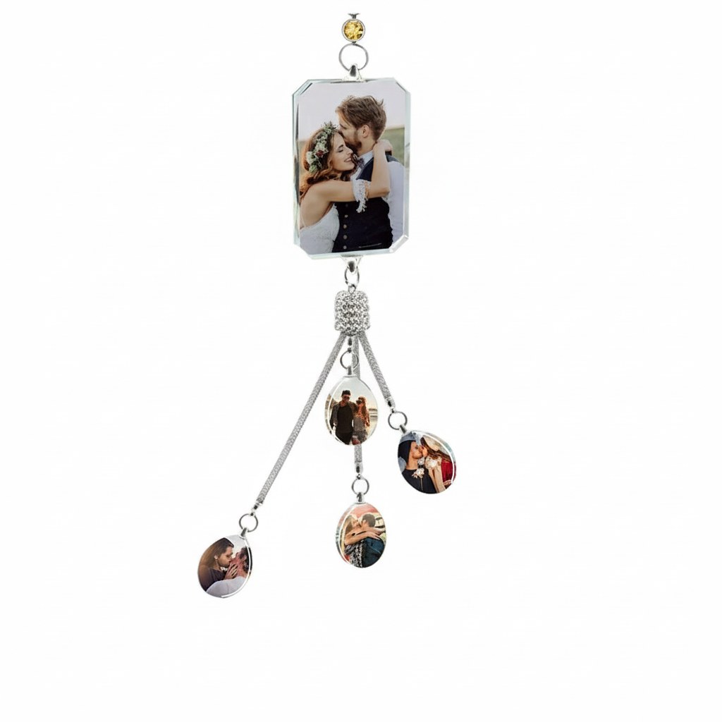 Personalized Crystal Photo Pendant Ornament For Car 