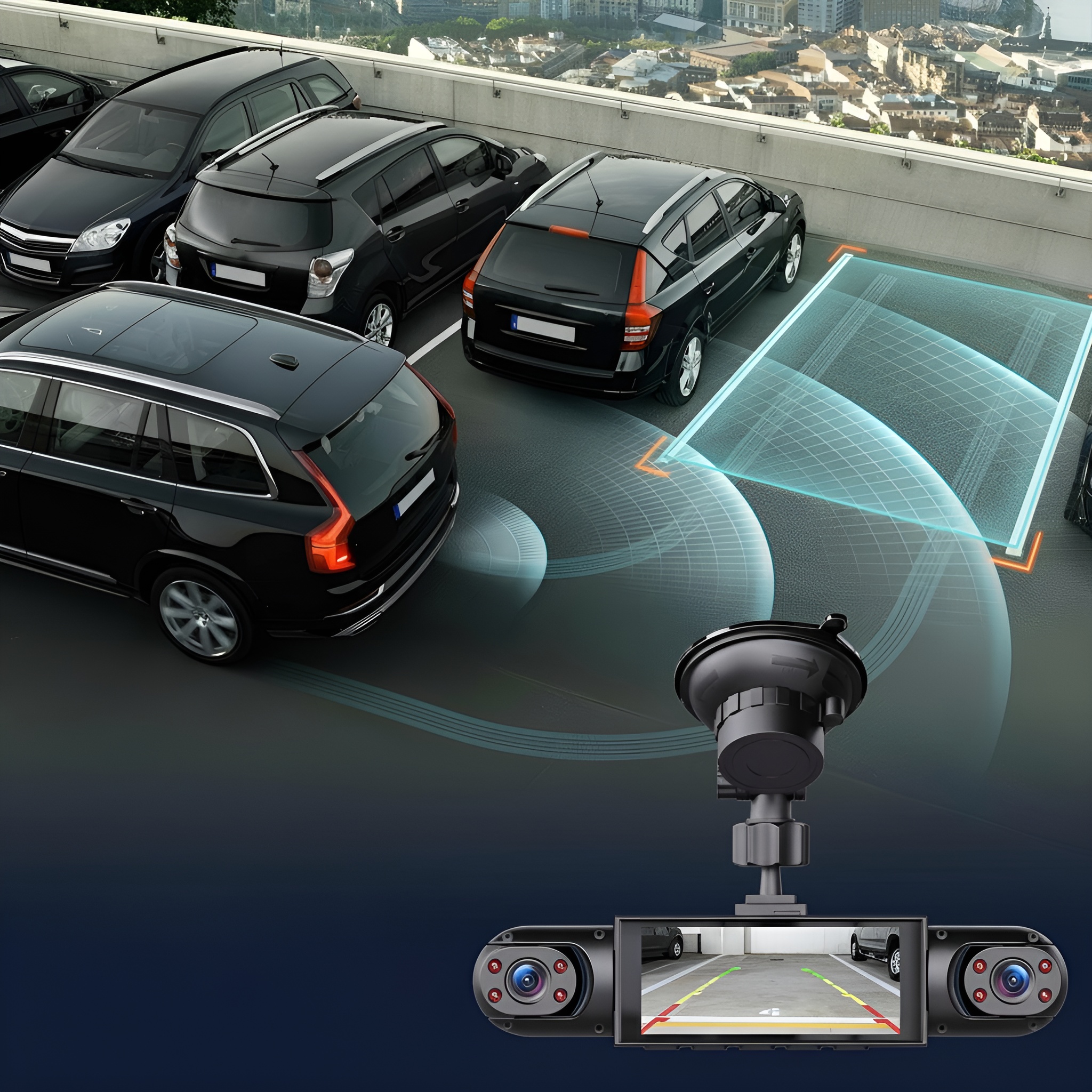 Multi Camera Car Dashcam With Night Vision Recording