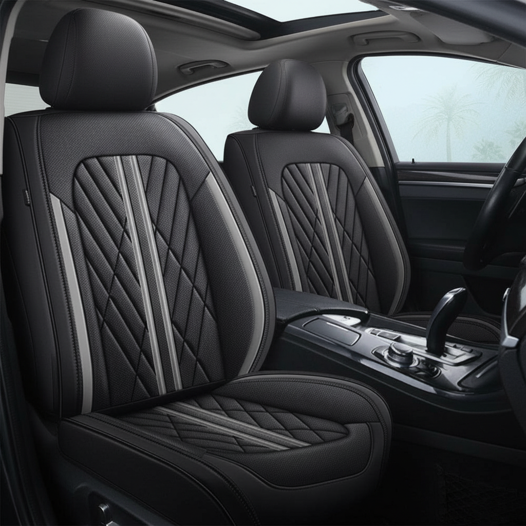 Ultra Car Seat Covers With Leather Design And Airbag Compatibility For Cars