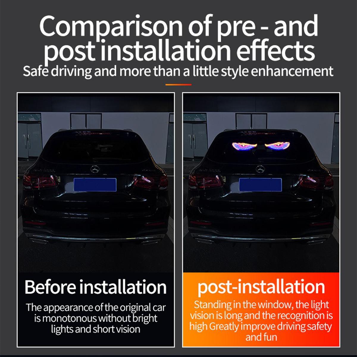 evil Eyes LED Light for Car Windshield &ndash; USB Plug & Play Demon Eye Signal Light with 11 Modes, Adjustable Brightness, Perfect for SUVs, Trucks, Pickups & RVs (Easy Install, No Wiring)