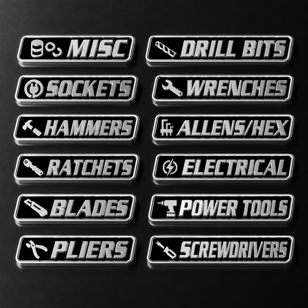 Casual Reusable Magnetic Toolbox Labels For Organization