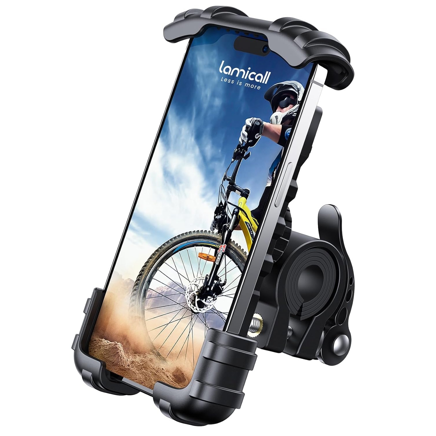 Lockable Motorcycle Phone Mount With 360° Rotating Holder