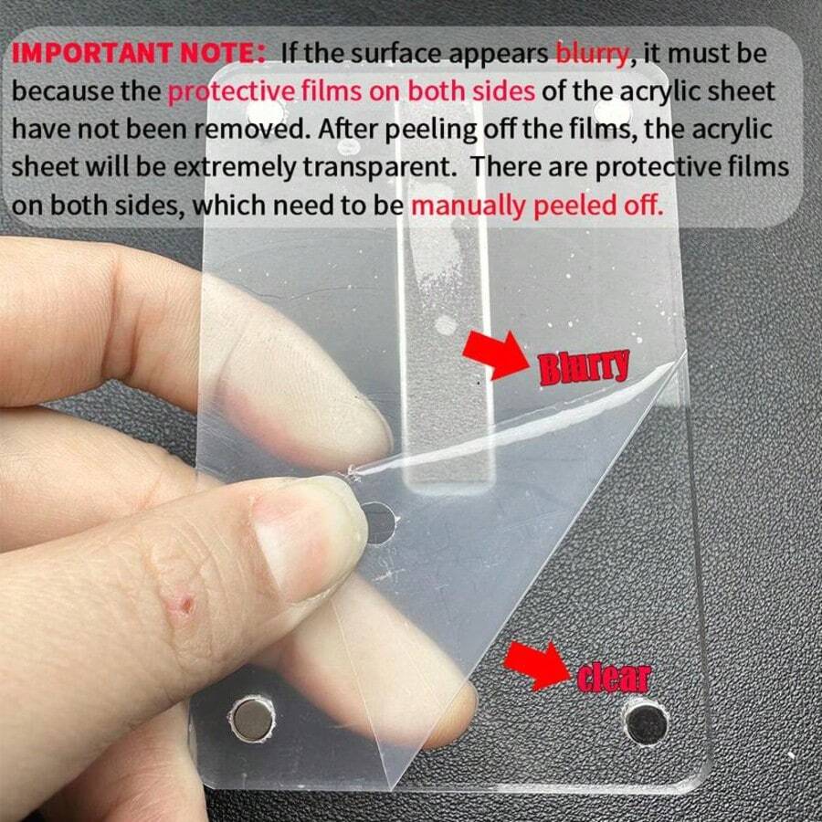 New Magnetic Photo Clip For Car Sun Visor, Universal Acrylic Refrigerator Magnet Transparent Magnetic Instant Camera Frame, Car Sun Visor Photo Frame Clip, Personalized DIY Car Decor Photo Frame, Couple Gift, Pet Family Memorial Photo Frame Clip, Holiday Gift, Multiple Sizes Available - Magnetic Rectangle - View 3