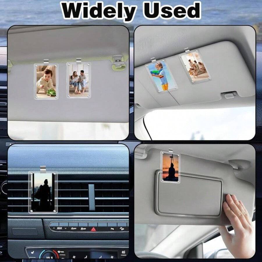 New Magnetic Photo Clip For Car Sun Visor, Universal Acrylic Refrigerator Magnet Transparent Magnetic Instant Camera Frame, Car Sun Visor Photo Frame Clip, Personalized DIY Car Decor Photo Frame, Couple Gift, Pet Family Memorial Photo Frame Clip, Holiday Gift, Multiple Sizes Available - Magnetic Rectangle - View 6