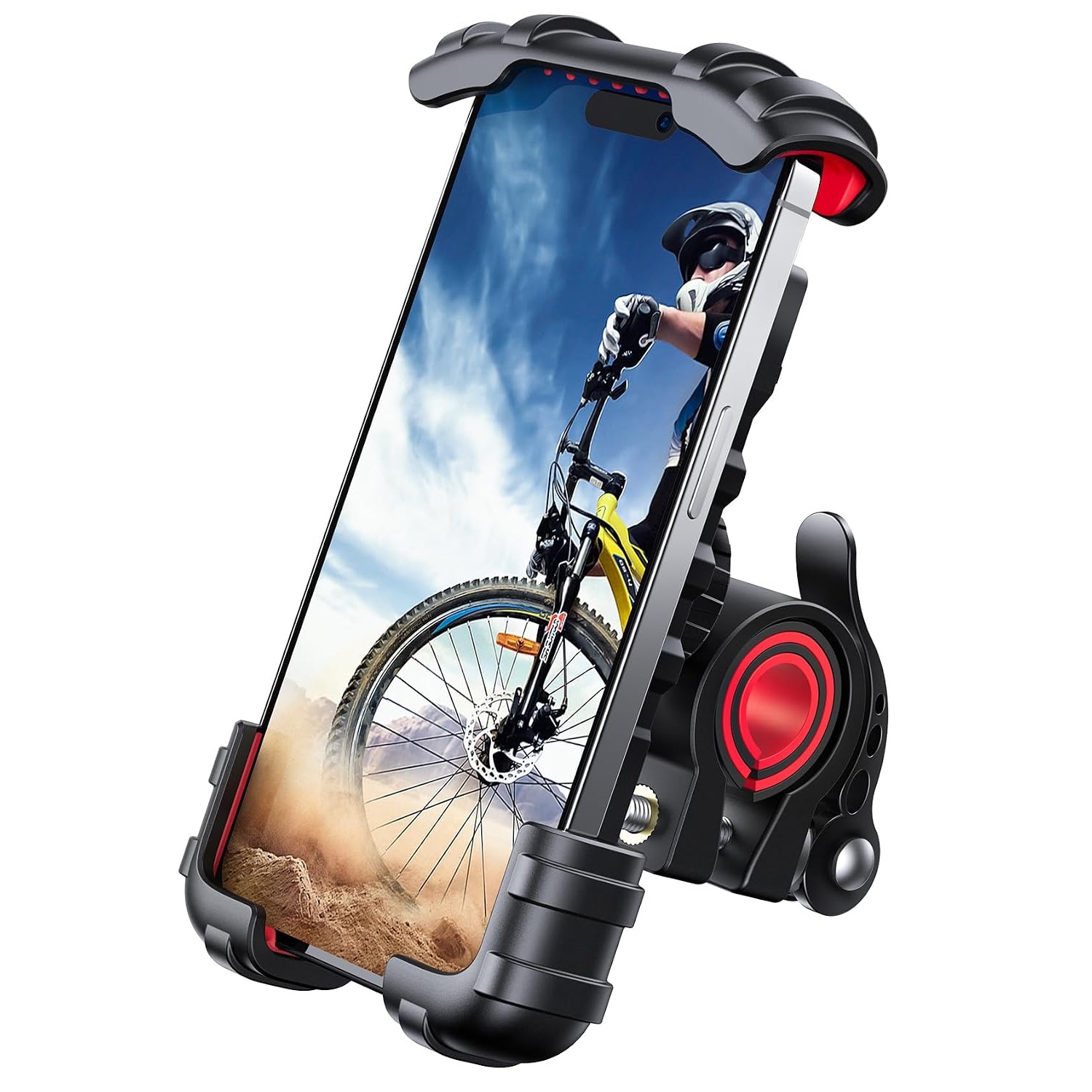 Lockable Motorcycle Phone Mount With 360° Rotating Holder