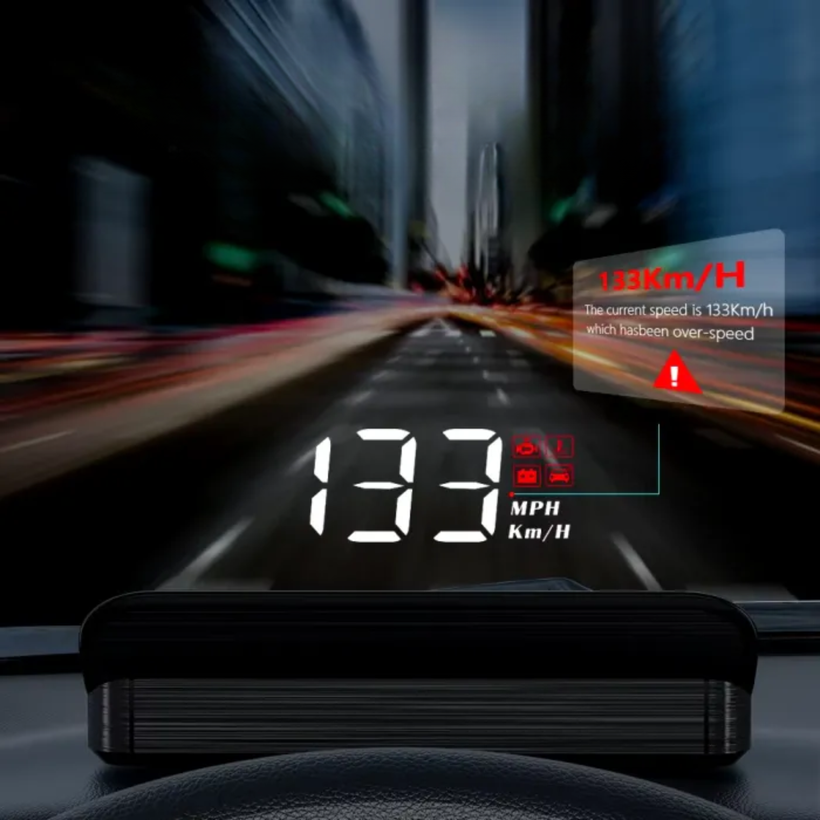 Car HUD Digital Speed Display OBD2 Speedometer Windshield Projector