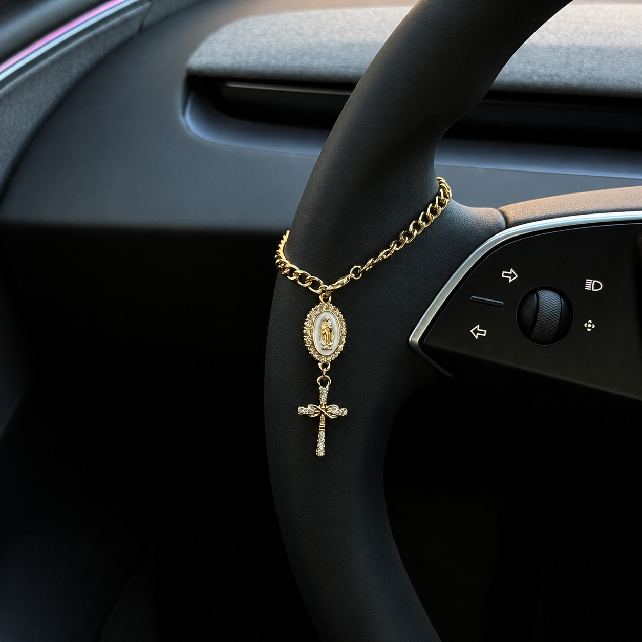 Adjustable Car Steering Wheel Hanging Pendant Ornament For Car Decor