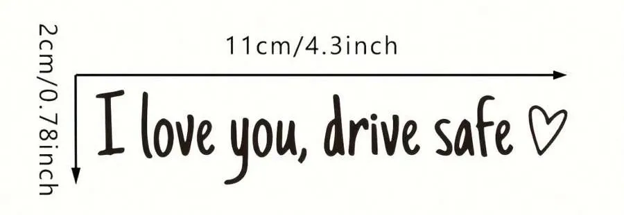 1pc I Love You Drive Mirror Decal, Rearview Mirror Car Decals For Women, Vinyl Decal - Multicolor - View 3