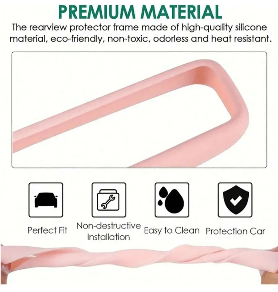 1pc Simple Silicone Rearview Mirror Protective Cover, Car Decor, Fit For Most Cars, Model Y/3 Center Console Protector, Protect Screen, Essential Car Accessory - Multicolor - View 9