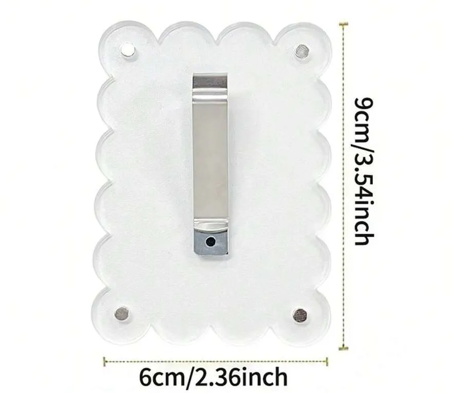 New Magnetic Photo Frame For Car Sun Visor, Wavy Acrylic Fridge Magnet Instant Camera Frame, Personalized DIY Car Decor Frame, Couple Gift, Pet & Family Memorabilia Frame Stand, Holiday Gift, Multiple Sizes Available - Magnetic Wave Shape - View 4