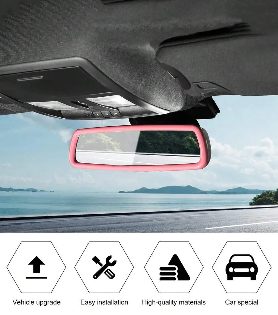 1pc Simple Silicone Rearview Mirror Protective Cover, Car Decor, Fit For Most Cars, Model Y/3 Center Console Protector, Protect Screen, Essential Car Accessory - Multicolor - View 8