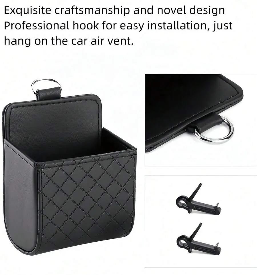 Large Capacity Car Outlet Storage Bag With Hook Car Phone Hanging Bag For Storing Phone Keys Fashion Glasses Coins Other Small Items Multifunctional Car Storage Box For Various Vehicle Models Men Women Car Interior Decorations Car Essential Accessories - Multicolor - View 6