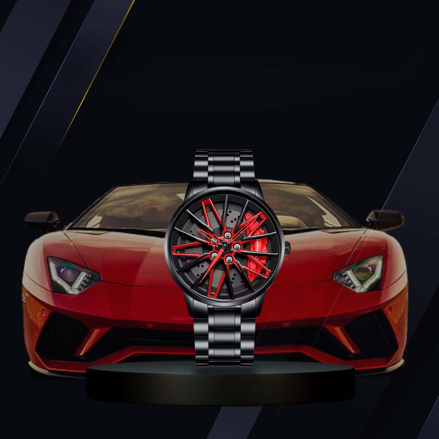 Racing Series  Wheel Rim Dial Watches-Wireless Car Play Tech