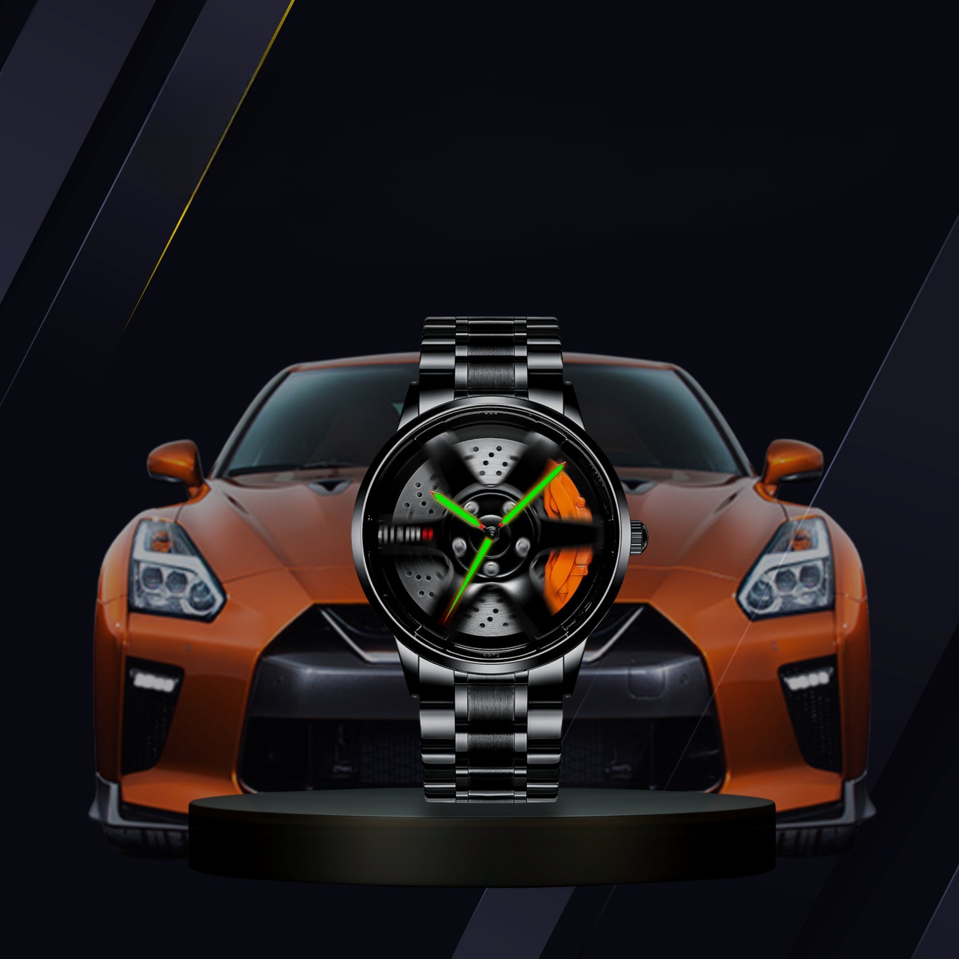 Racing Series  Wheel Rim Dial Watches-Wireless Car Play Tech