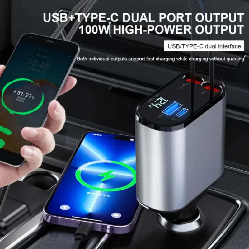 Retractable Car Phone Charger-Wireless Car Play Tech