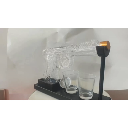 Novelty Gun Decanter With Shot Glasses