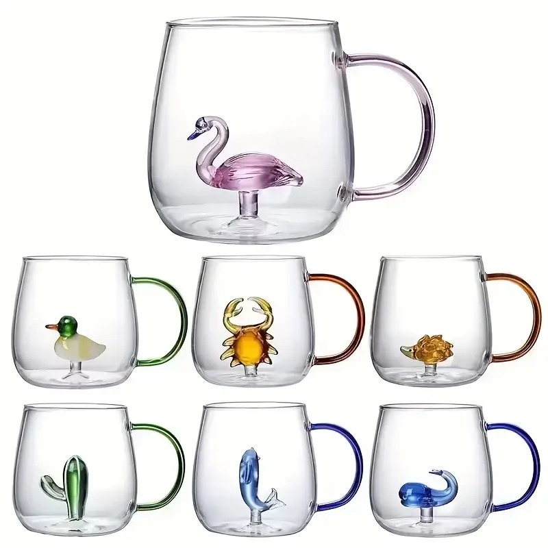 3D Animal Design Insulated Glass Mug
