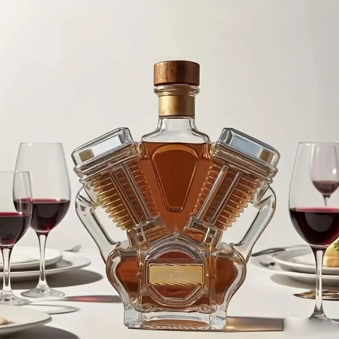 Motorcycle Engine Shaped Wine And Whiskey Decanter