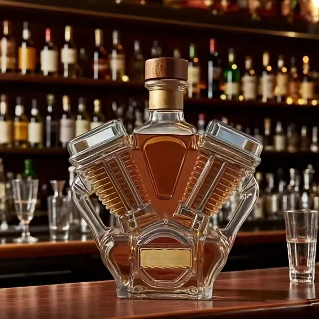 Motorcycle Engine Shaped Wine And Whiskey Decanter