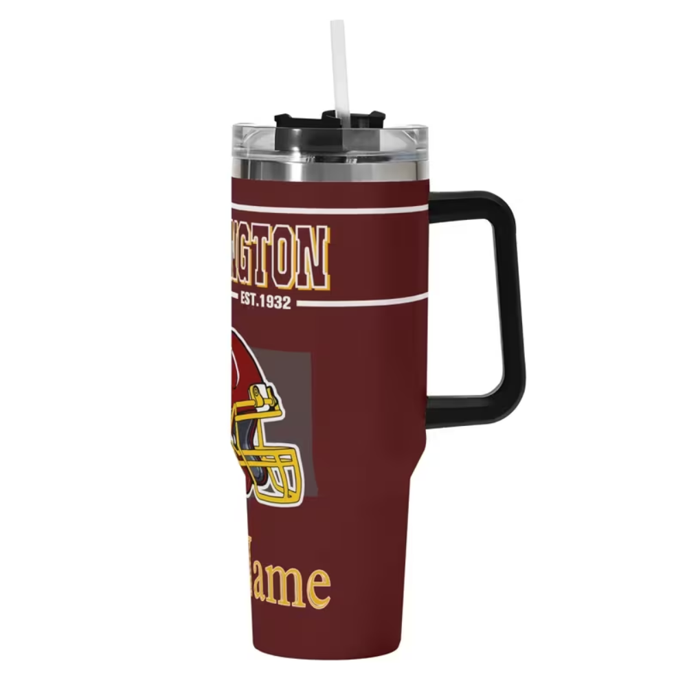 Personalized Washington Commanders Football 40oz Insulated Cup with Name