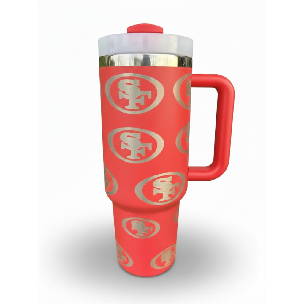 San Francisco 49ers Themed Travel Tumbler With Lid