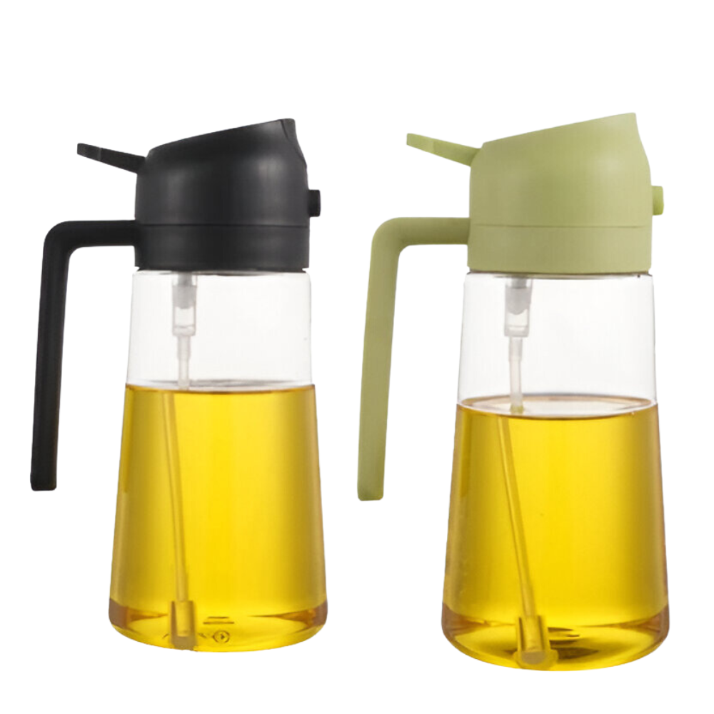 Set of Two Oil Dispenser Bottles With Practical Spouts-Wine and Whiskey Decanter