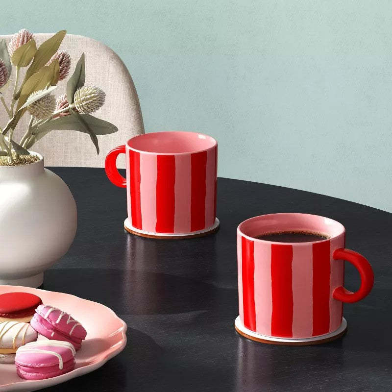 16oz Striped Stoneware Mug-Wine and Whiskey Decanter