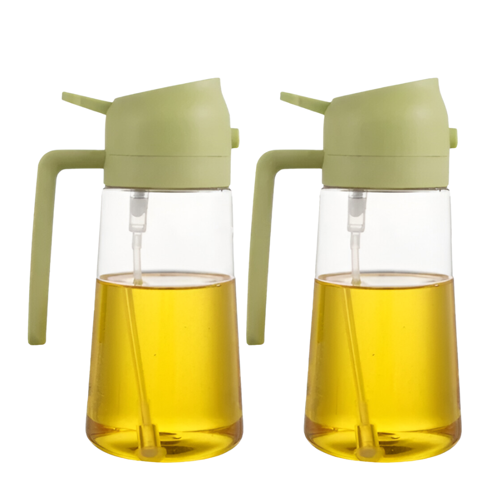 Set of Two Pour Oil Vinegar Bottles – Precise Dispensing for Oils-Wine and Whiskey Decanter