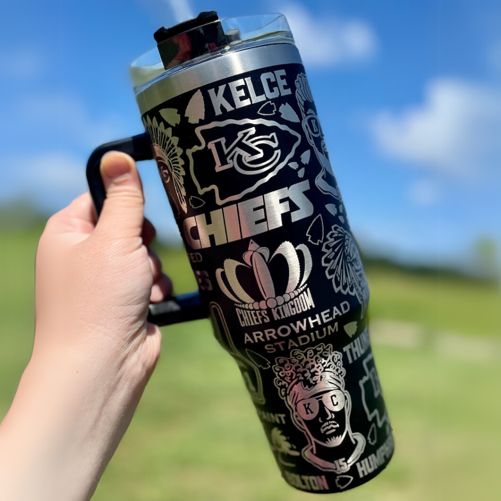 Kansas City Chiefs Tumbler – Double-Wall with Spill-Resistant Lid-Wine and Whiskey Decanter