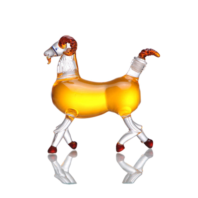 Ram Shaped Glass Decanter