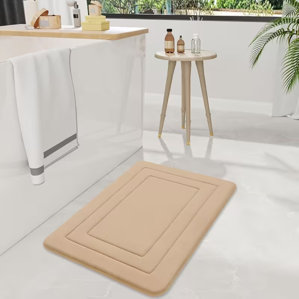 Memory Foam Bath Mat Set 2 Piece - Non Slip Absorbent Bathroom Rugs & Cushioned Floor Mats