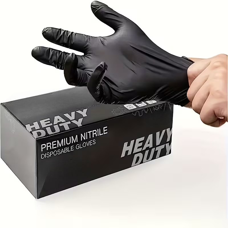 50 Piece Disposable Nitrile Gloves - Powder Free Latex Free for Kitchen Cleaning Food Prep