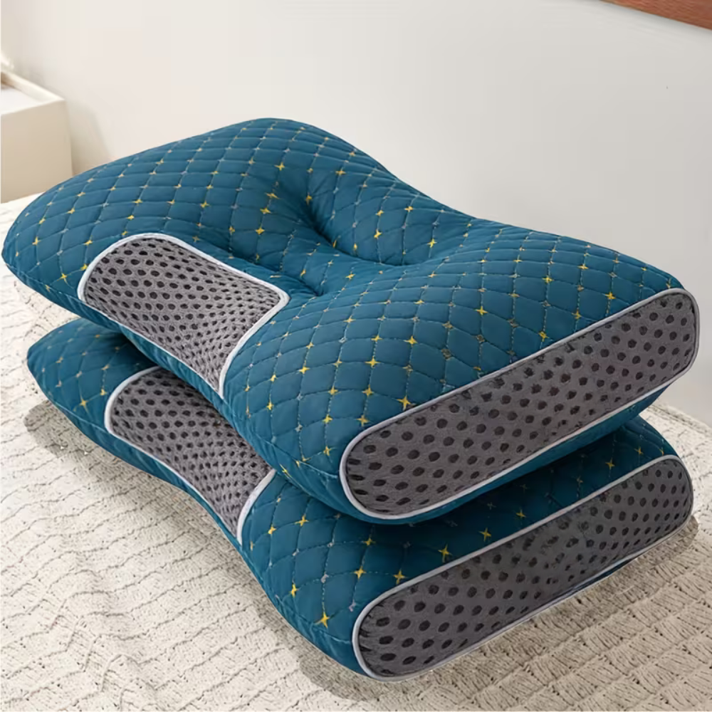 2 Pack Adjustable Cervical Neck Support Pillow - Ergonomic Memory Foam Sleeping Pillow