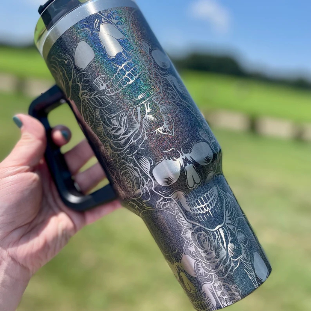 Abstract Roses Printed Tumbler