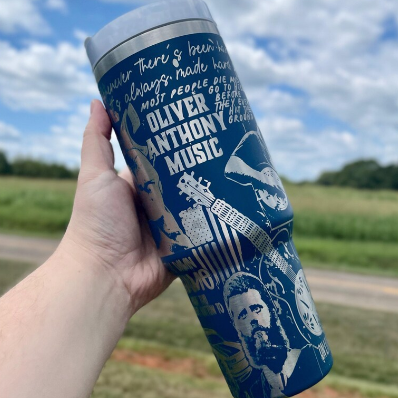Oliver Anthony Music Tumbler-Wine and Whiskey Decanter