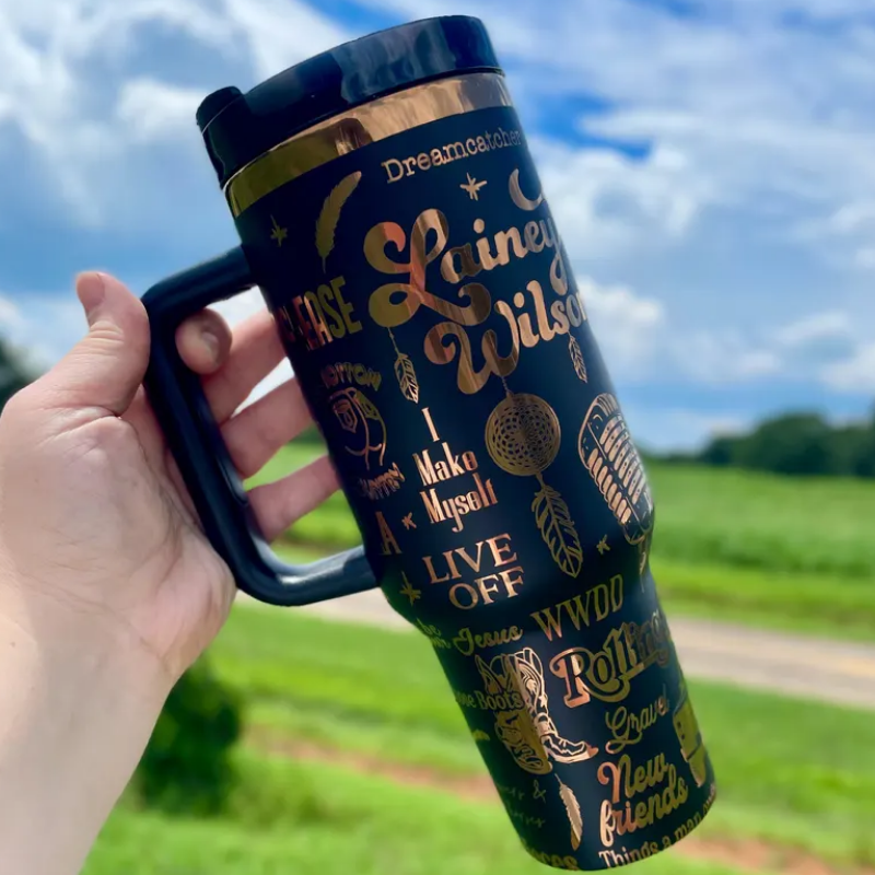 Lainey Wilson Tumbler – 40oz Insulated Drinkware for Fans-Wine and Whiskey Decanter