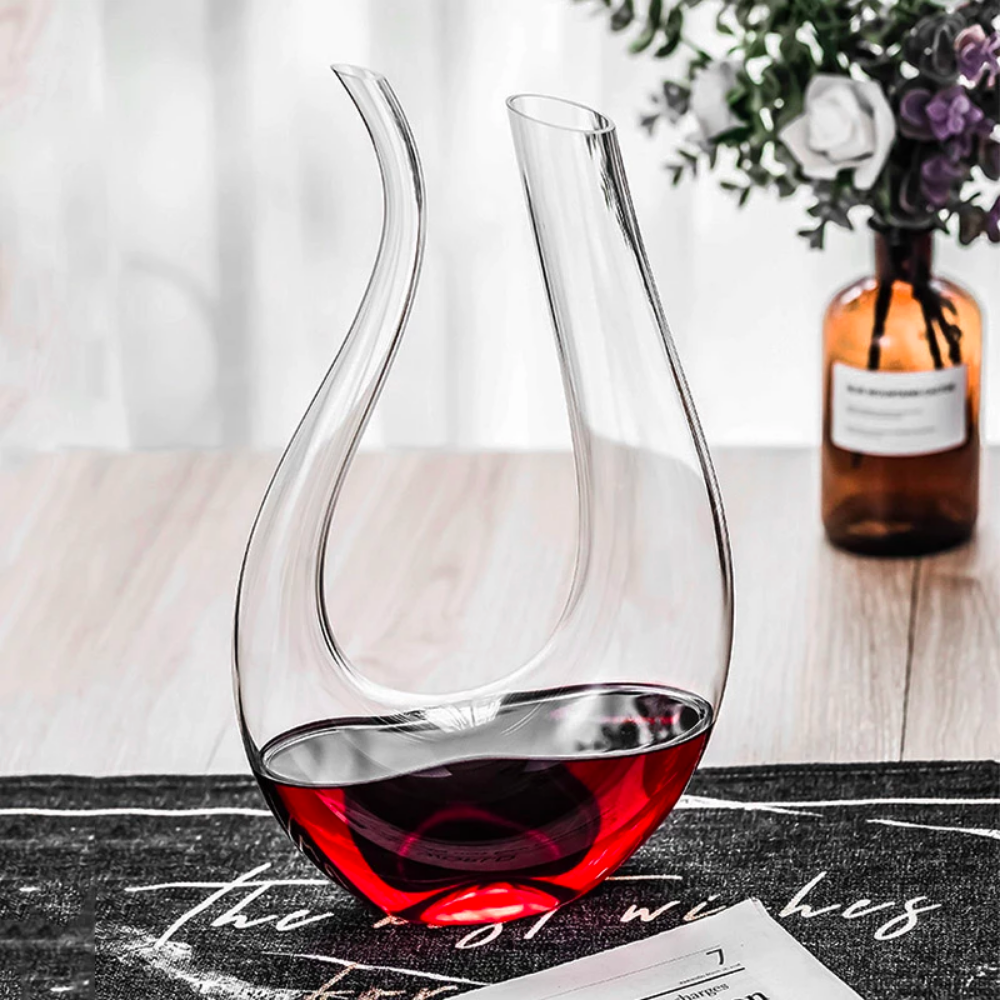 Crystal Clear U-Shaped Wine Decanter