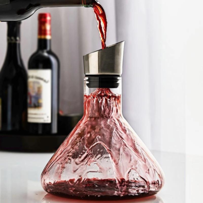 Wine Decanter with Stainless Steel Aerator-Wine and Whiskey Decanter