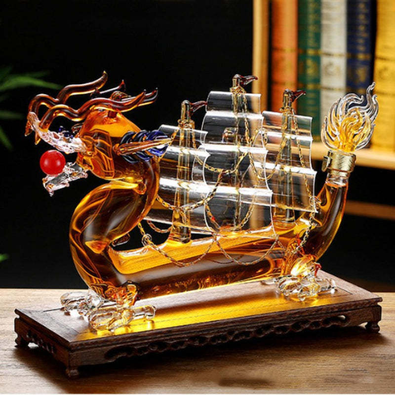 Dragon Ship Glass Decanter-Wine and Whiskey Decanter