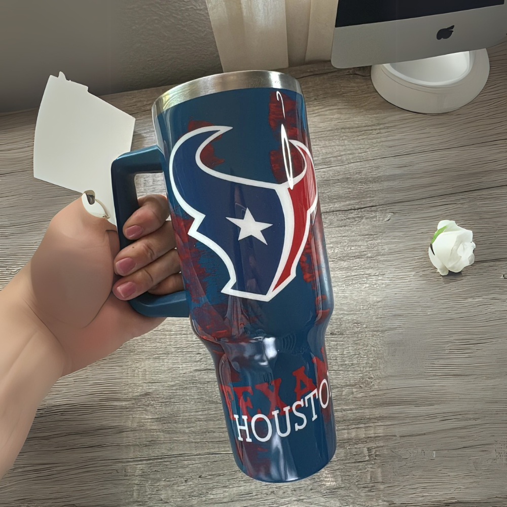 Houston Texans Printed Insulated Tumbler With Handle-Wine and Whiskey Decanter