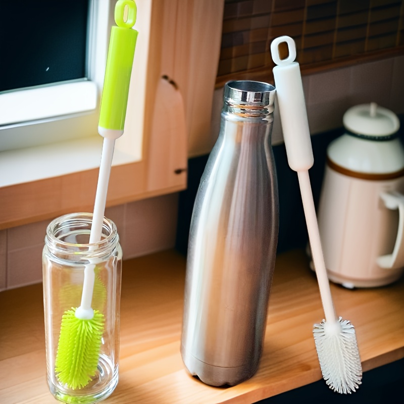 Silicone Cleaning Brush Long Handle - Multi Purpose Bottle Brush for Kitchen, Bathroom & Cup Scrubber