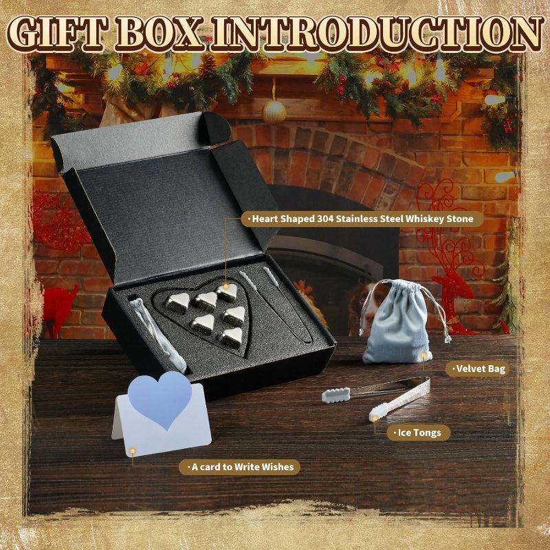 Stainless Steel Whiskey Stones Gift Set Elegant And Practical-Wine and Whiskey Decanter