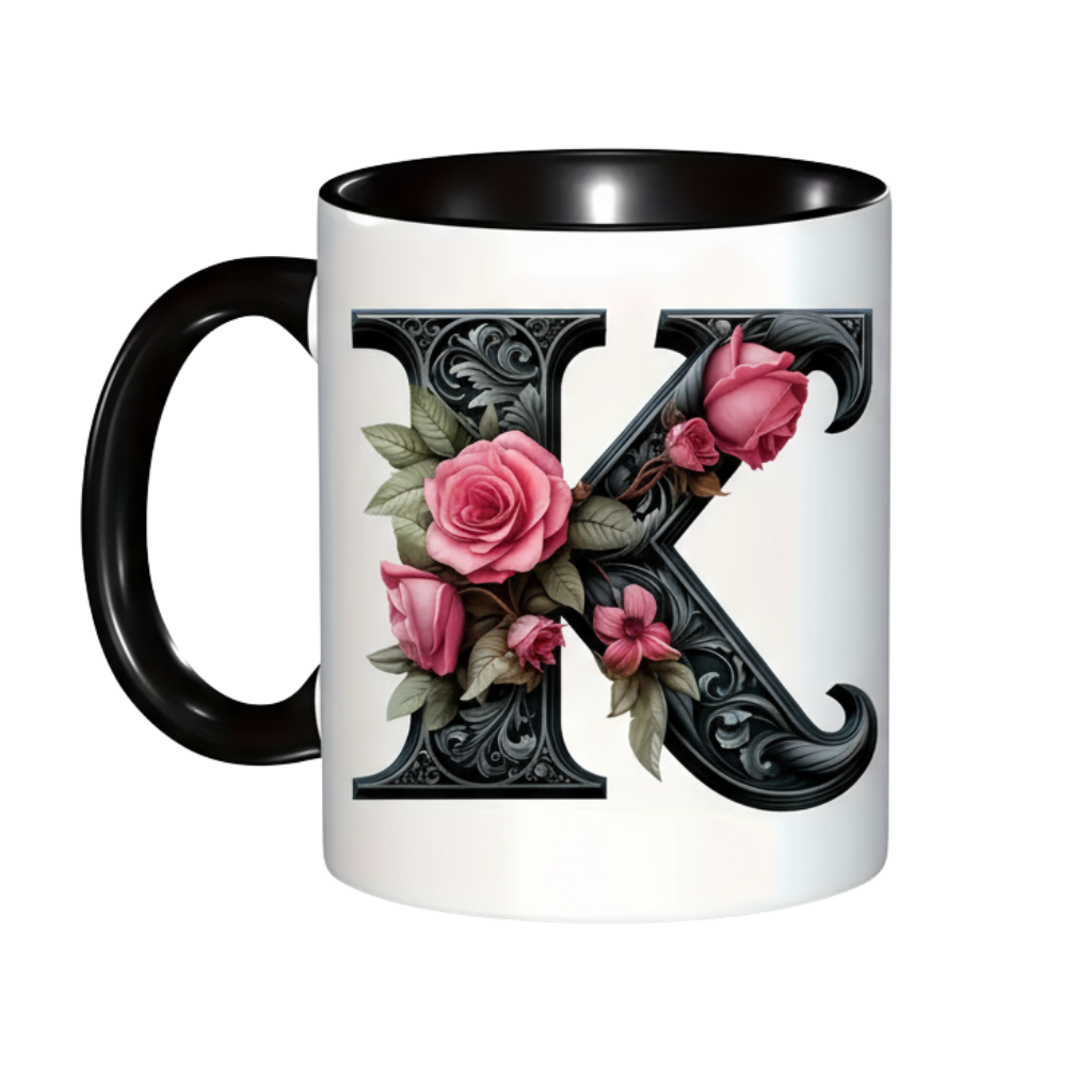 Alphabet Printed Ceramic Coffee Mug