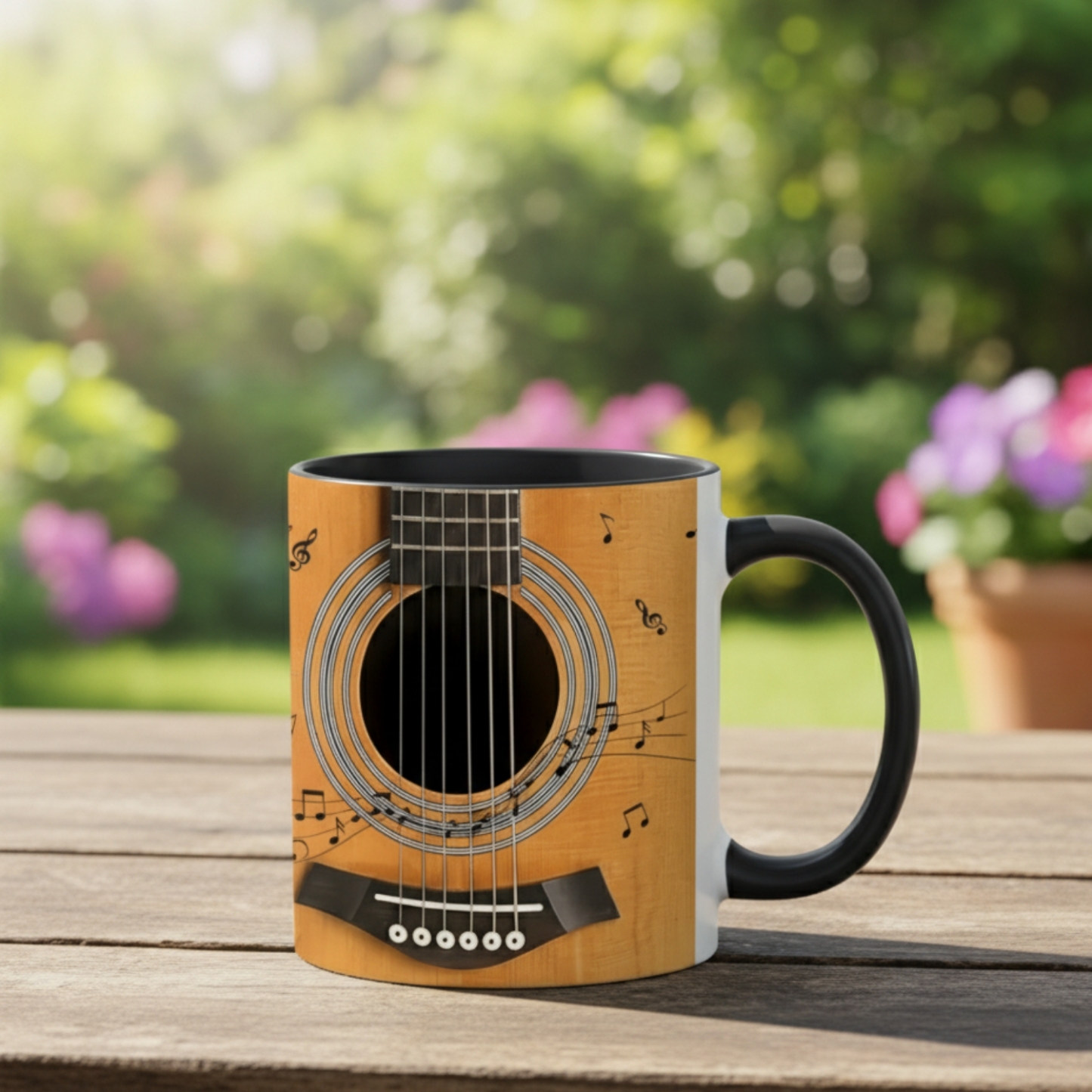 11 Oz Guitar Themed Ceramic Coffee Mug