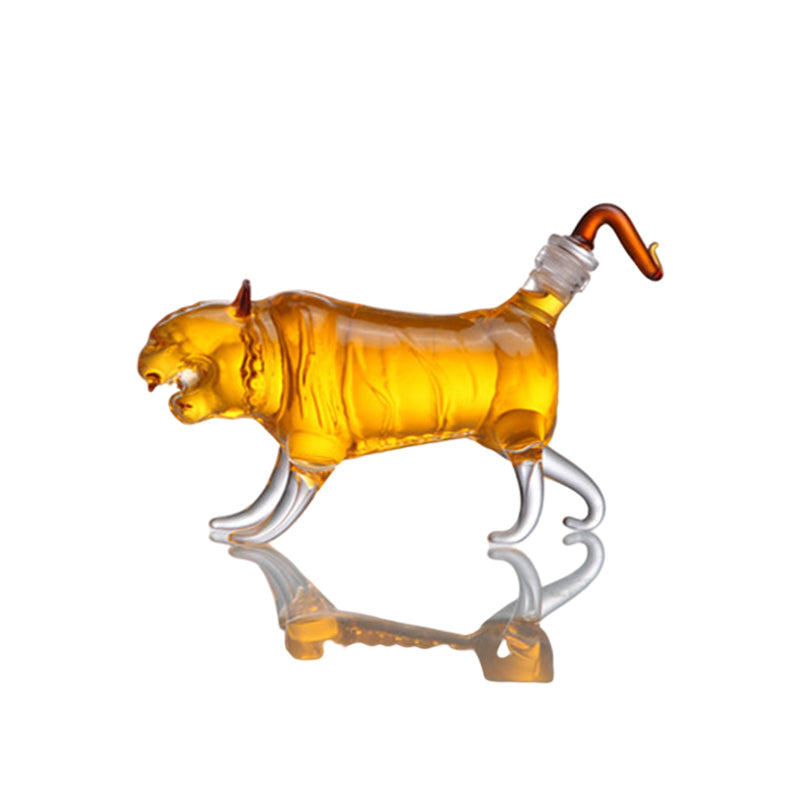 Glass Tiger Shaped Decanter-Wine and Whiskey Decanter