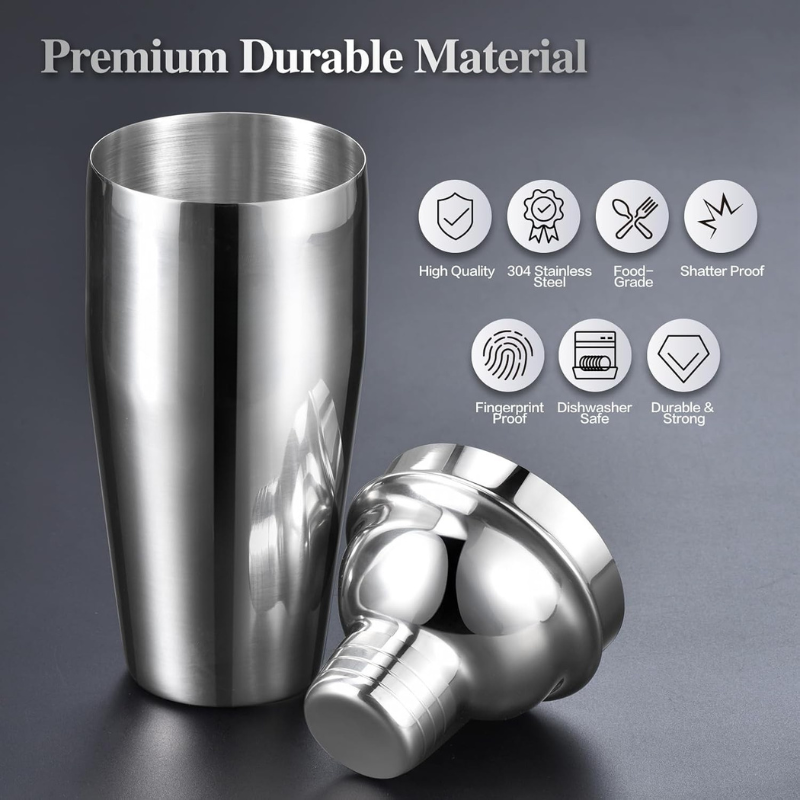 Bartender Tool Set With Bamboo Stand 12 Piece Bar Accessories-Wine and Whiskey Decanter