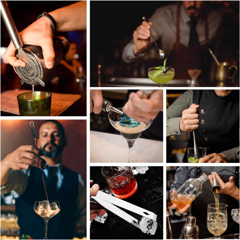 12 Pieces Stainless Steel Bar Tool Set Complete Mixology Kit-Wine and Whiskey Decanter