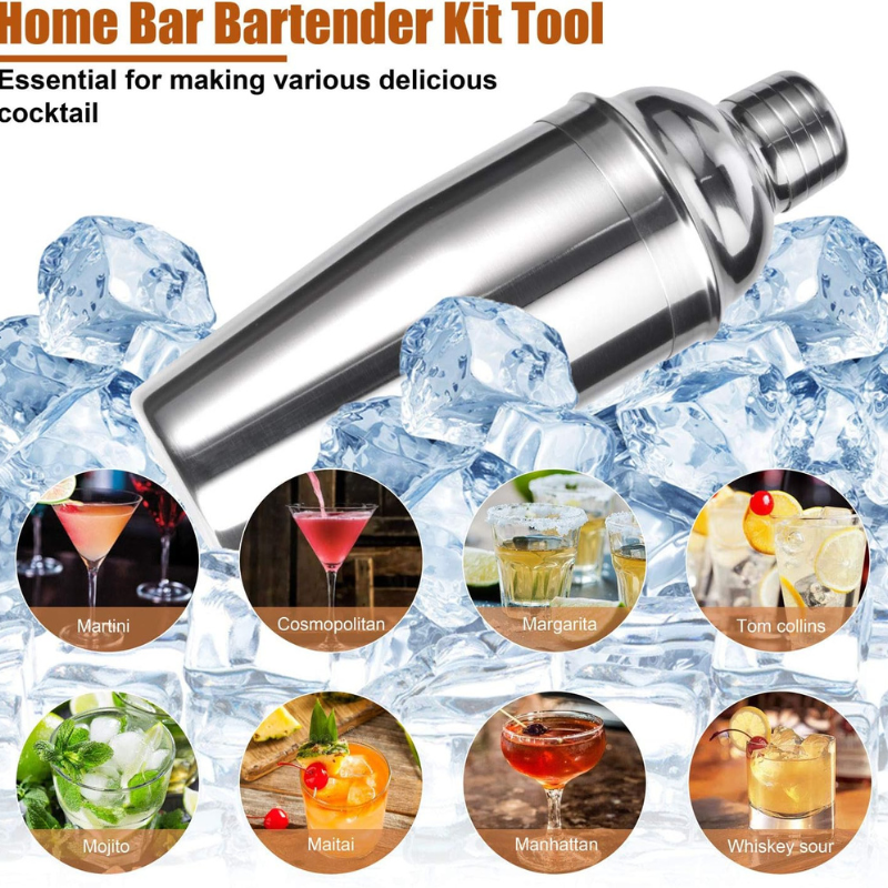 12 Pieces Stainless Steel Bar Tool Set Complete Mixology Kit-Wine and Whiskey Decanter